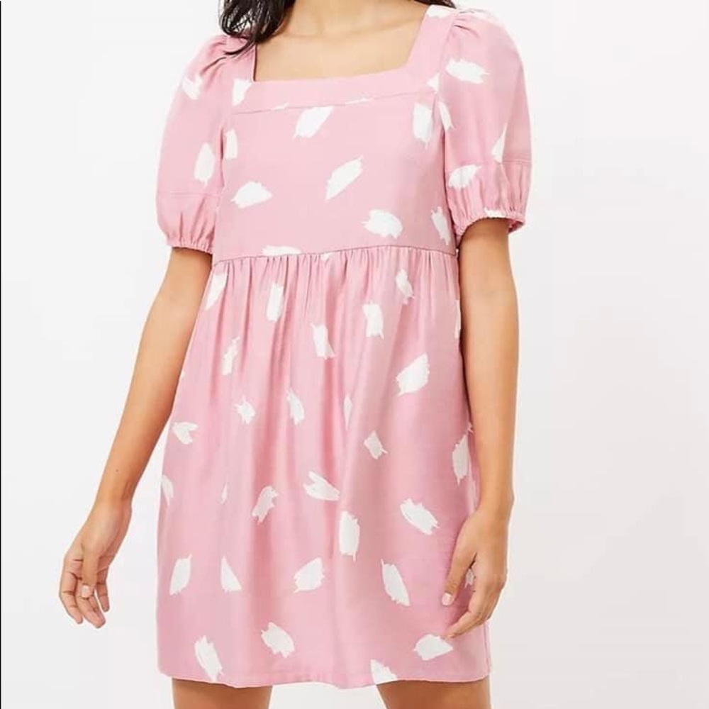 NWT Brand New LOFT Brushstroke Square Neck Swing Dress